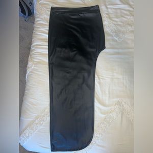 Faux Leather Skirt with Slit